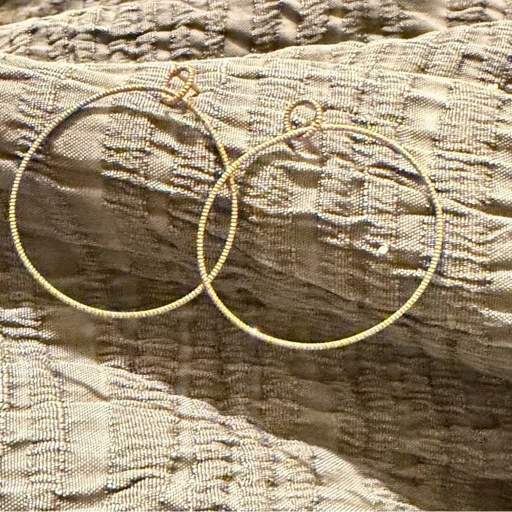 Vintage 925 Italy Dyadema Gold Tone Sterling Hoop Earrings